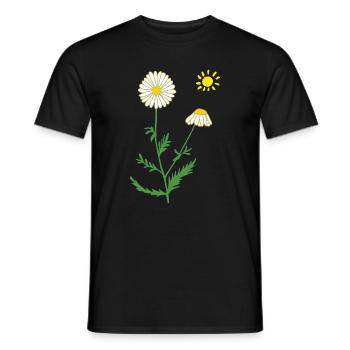 Chamomile with sun - Men's T-Shirt - black - Front - AI Model Male 178 light (178cm)