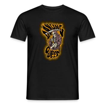 Todessensenmann mit Feuer - Männer T-Shirt - Schwarz - Vorne - AI Model Male 178 light (178cm)