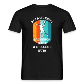 Badminton Badminton Badminton Player Chocolat - T-shirt homme - noir - Devant - AI Model Male 178 light (178cm)