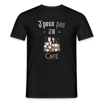 J'peux pas j'ai café - T-shirt homme - noir - Devant - AI Model Male 178 light (178cm)