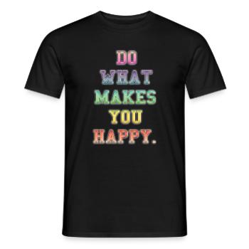 Inspirierende farbenfrohe Glücksbotschaft - Männer T-Shirt - Schwarz - Vorne - AI Model Male 178 light (178cm)