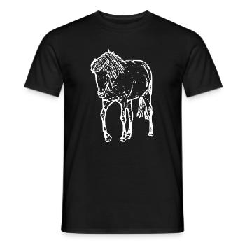 cheval blanc cheval blanc t-shirt cadeau cavalier - T-shirt homme - noir - Devant - AI Model Male 178 light (178cm)