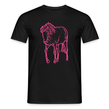 Pferd rosa pink - Männer T-Shirt - Schwarz - Vorne - AI Model Male 178 light (178cm)