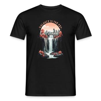 Balance is key - Men's T-Shirt - black - Front - AI Model Male 178 light (178cm)