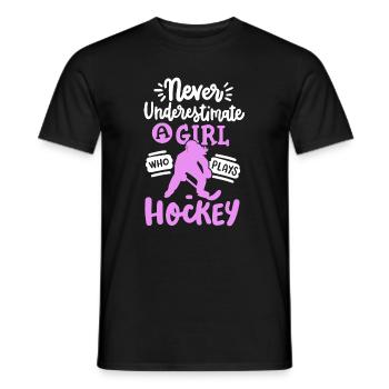 Eishockey Eishockeyspielerin - Männer T-Shirt - Schwarz - Vorne - AI Model Male 178 light (178cm)