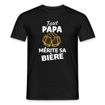 Tout PAPA Mérite Sa Bière - T-shirt homme - noir - Devant - AI Model Male 178 light (178cm)