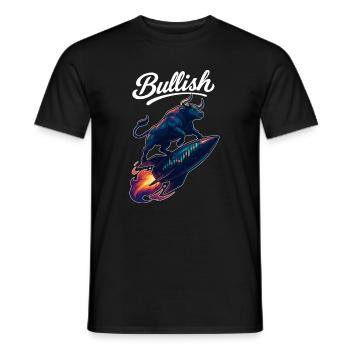 Stock Bull Bull Chart Profit Rocket Gift - T-shirt homme - noir - Devant - AI Model Male 178 light (178cm)