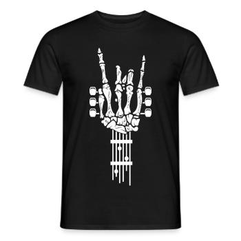 Rock Skelett Hand Musik Gitarre - Männer T-Shirt - Schwarz - Vorne - AI Model Male 178 light (178cm)