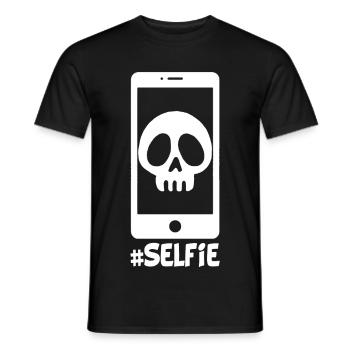 Selfie of a white skull - Men's T-Shirt - black - Front - AI Model Male 178 light (178cm)