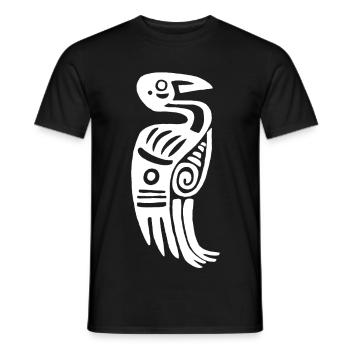 Oiseau tribal blanc - T-shirt homme - noir - Devant - AI Model Male 178 light (178cm)