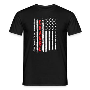 Kreative amerikanische Flagge mit Schockeffekt - Männer T-Shirt - Schwarz - Vorne - AI Model Male 178 light (178cm)