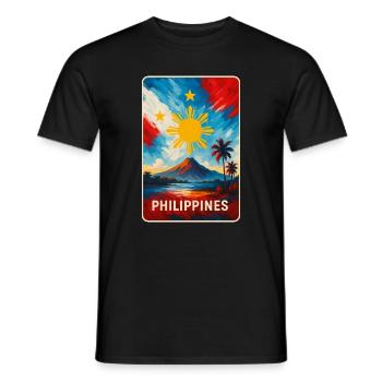 Philippinen Flaggen Design - Männer T-Shirt - Schwarz - Vorne - AI Model Male 178 light (178cm)