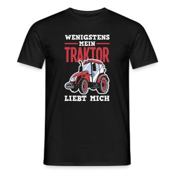 Au moins, mon tracteur m’aime - T-shirt homme - noir - Devant - AI Model Male 178 light (178cm)