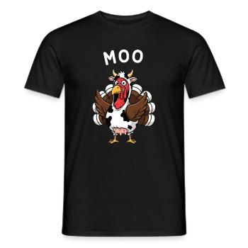 Dinde Moo Drôle Vache de Noël - T-shirt homme - noir - Devant - AI Model Male 178 light (178cm)