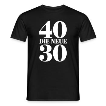 40 The New 30 Typo Contrast - Men's T-Shirt - black - Front - AI Model Male 178 light (178cm)