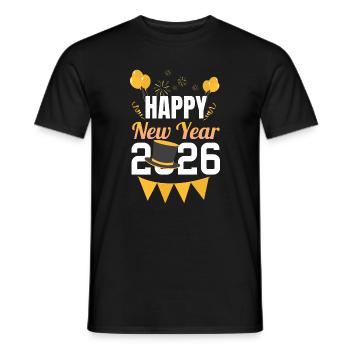 Happy New Year 2026 Festive Golden Style - Men's T-Shirt - black - Front - AI Model Male 178 light (178cm)