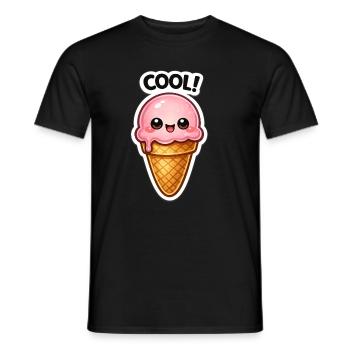 Autocollant de glace Kawaii - T-shirt homme - noir - Devant - AI Model Male 178 light (178cm)