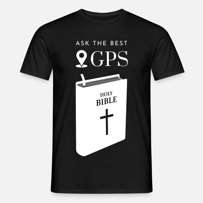 The best navigation system is the Bible (white) - Men's T-Shirt - black