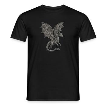 Drache Edles keltisches Knotenmuster  - Männer T-Shirt - Schwarz - Vorne - AI Model Male 178 light (178cm)