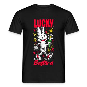 Hase Pop Art mit Blume - Männer T-Shirt - Schwarz - Vorne - AI Model Male 178 light (178cm)