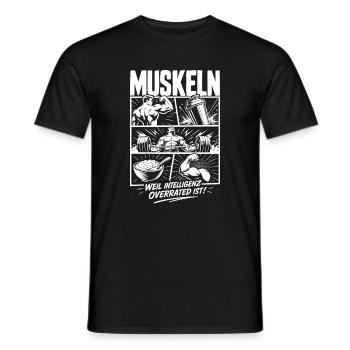 Muskeln Humor Fitness Comic Design - Männer T-Shirt - Schwarz - Vorne - AI Model Male 178 light (178cm)