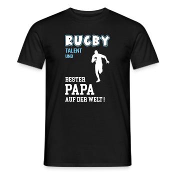 Rugby Bester Papa Vater Vatertag Geburtstag - Männer T-Shirt - Schwarz - Vorne - AI Model Male 178 light (178cm)