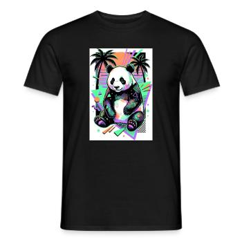 panda - Men's T-Shirt - black - Front - AI Model Male 178 light (178cm)
