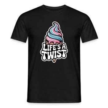  Lifes A Twist Softeis Waffel Rosa Blau Sommer - Männer T-Shirt - Schwarz - Vorne - AI Model Male 178 light (178cm)