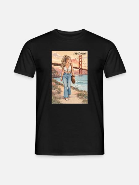 Golden Gate Street Style SF - Männer T-Shirt - Schwarz