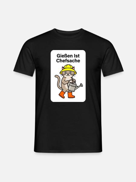 Gießen Ist Chefsache T-Shirt Gärtner Lustig - Männer T-Shirt - Schwarz