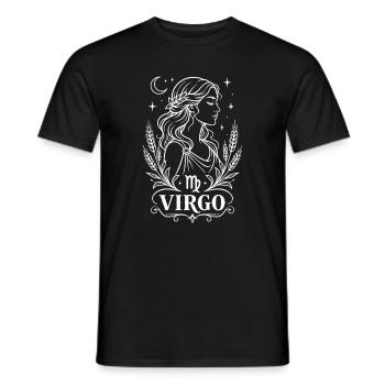 Sternzeichen Jungfrau - Elegantes Line Art Astro - Männer T-Shirt - Schwarz - Vorne - AI Model Male 178 light (178cm)