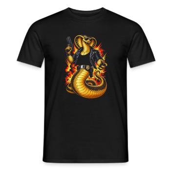 Cobra - Männer T-Shirt - Schwarz - Vorne - AI Model Male 178 light (178cm)