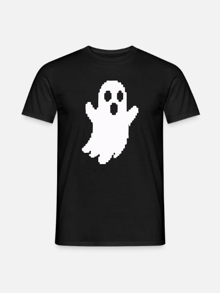 Weißer Geister-Silhouette Print - Männer T-Shirt - Schwarz