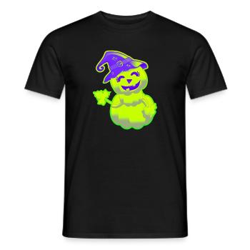 Mignonne Citrouille d'Halloween – Vert - T-shirt homme - noir - Devant - AI Model Male 178 light (178cm)