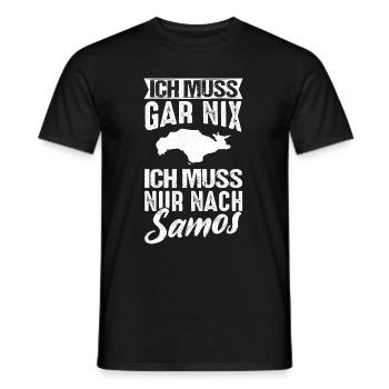 Ich Muss Gar Nix Ich Muss Nur Nach Samos Sonne Url - Männer T-Shirt - Schwarz - Vorne - AI Model Male 178 light (178cm)