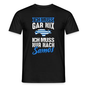 Samos Griechenland Urlaub Sommerurlaub Urlauber In - Männer T-Shirt - Schwarz - Vorne - AI Model Male 178 light (178cm)
