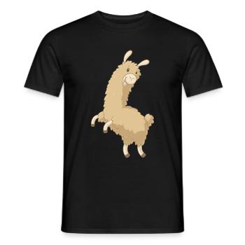 Springendes Comic Alpaka - Männer T-Shirt - Schwarz - Vorne - AI Model Male 178 light (178cm)