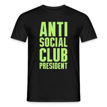 Anti social club president - Männer T-Shirt - Schwarz - Vorne - AI Model Male 178 light (178cm)