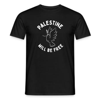 Paix Colombe Libre Palestine BLM Guerre Paix Gaza Sous - T-shirt homme - noir - Devant - AI Model Male 178 light (178cm)