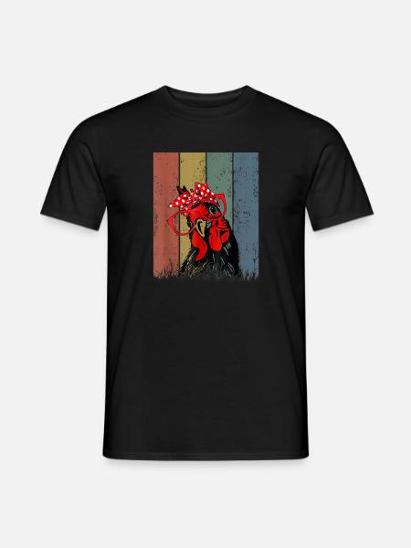 Süßes Mädchen Huhn mit Bandana Stirnband Brille - Männer T-Shirt - Schwarz
