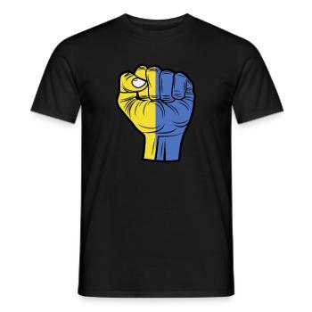 I Stand With Ukraine i support Ukraine - Men's T-Shirt - black - Front - AI Model Male 178 light (178cm)