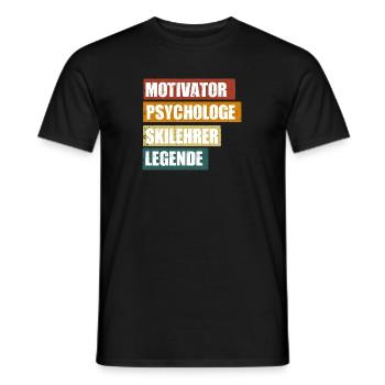 Lustige Skilehrer Sprüche zum Geburtstag - Männer T-Shirt - Schwarz - Vorne - AI Model Male 178 light (178cm)