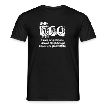 Über 80 und red gern drüba Geburtstag Spruch - Männer T-Shirt - Schwarz - Vorne - AI Model Male 178 light (178cm)