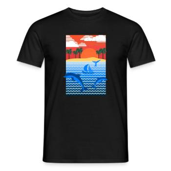 Landscape (Paradise) - Men's T-Shirt - black - Front - AI Model Male 178 light (178cm)