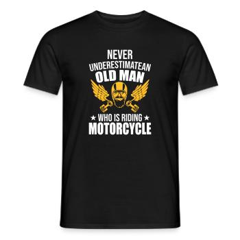 old men motorcycle - Men's T-Shirt - black - Front - AI Model Male 178 light (178cm)