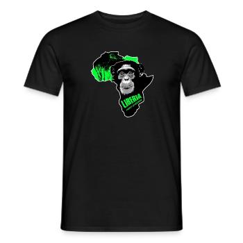 Liberia Schimpanse - Männer T-Shirt - Schwarz - Vorne - AI Model Male 178 light (178cm)