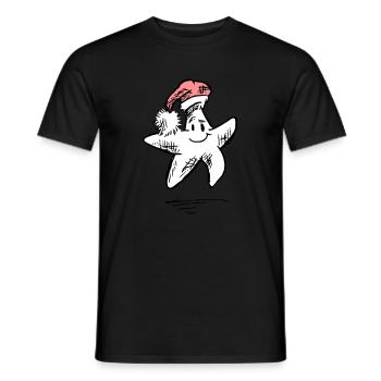 Merry Christmas star - cartoon illustration - Men's T-Shirt - black - Front - AI Model Male 178 light (178cm)