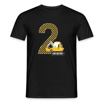2. Geburtstag Geschenk Bagger Zahl 2 Jahre Jungen - Männer T-Shirt - Schwarz - Vorne - AI Model Male 178 light (178cm)