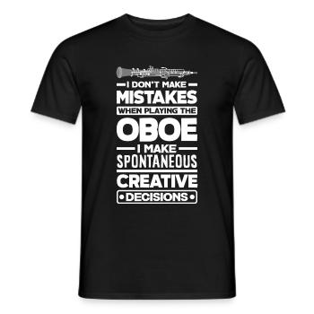 Oboist Oboe Player I Make Spontaneous Creative - Men's T-Shirt - black - Front - AI Model Male 178 light (178cm)