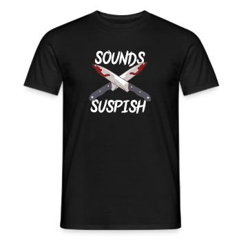 Sounds Suspish - Männer T-Shirt - Schwarz - Vorne - AI Model Male 178 light (178cm)